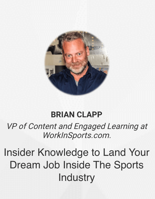 How to land your dream job in the sports industry - Brian Clapp